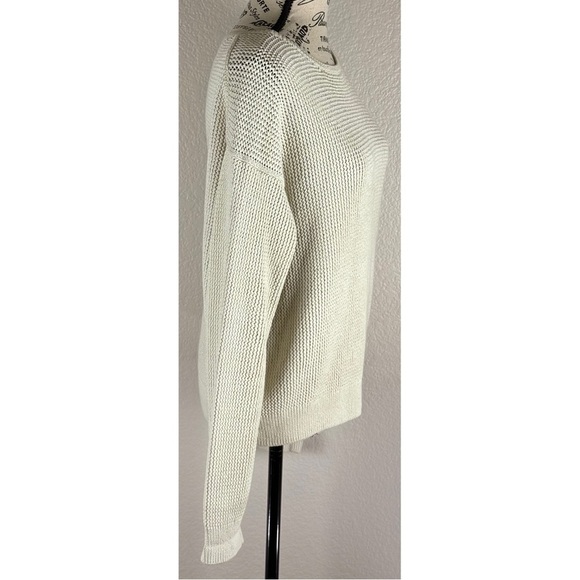 Vince Lattice Stitch Crewneck Sweater Knitwear Coastal, size Small - Picture 5 of 13